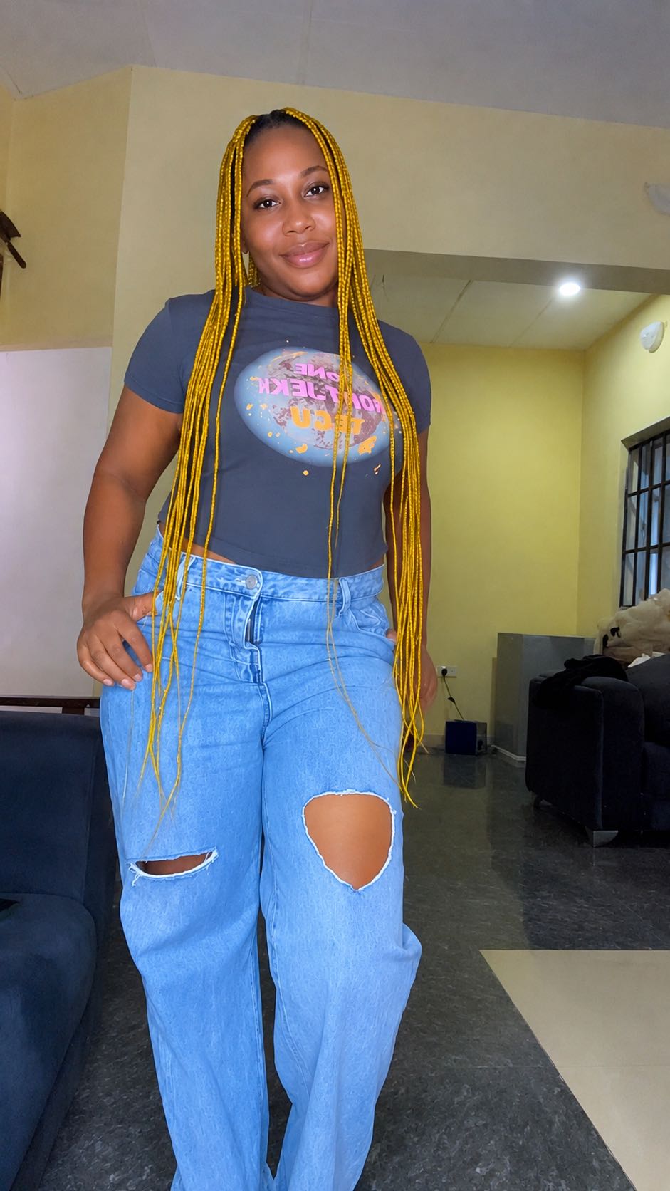 A girl from Nigeria on camera